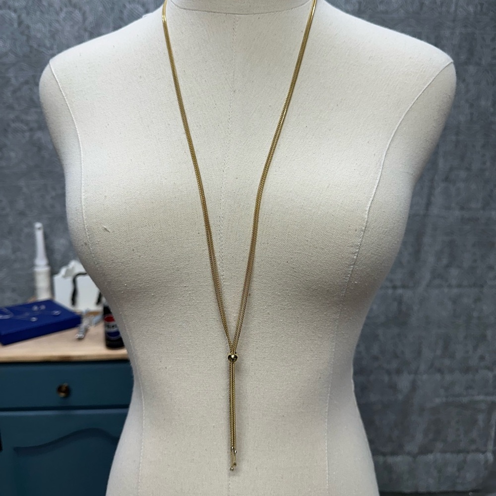 Elegant Gold Lariat Necklace